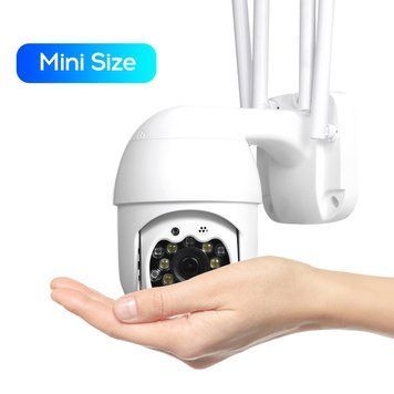 IP камера YCC365 2Mp WiFi SD-Card двосторонній звук PTZ 3,6 міні, подвійне світло, сигналізація &mdash; фото