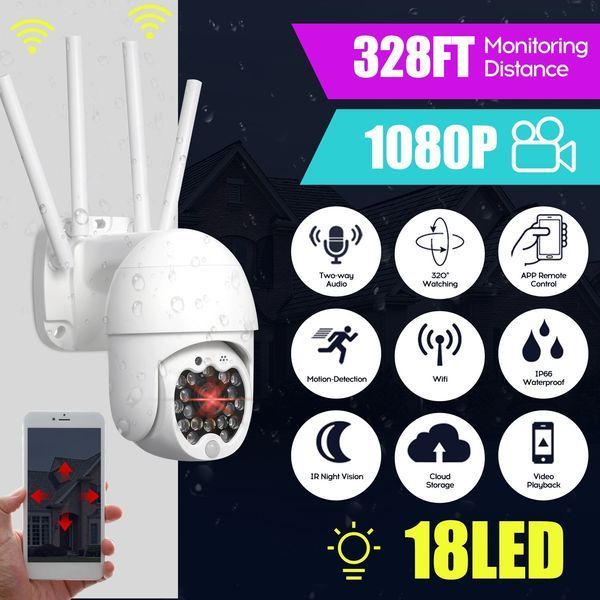 IP камера YCC365 2Mp WiFi SD-Card двосторонній звук PTZ 3,6 міні, подвійне світло, сигналізація &mdash; фото