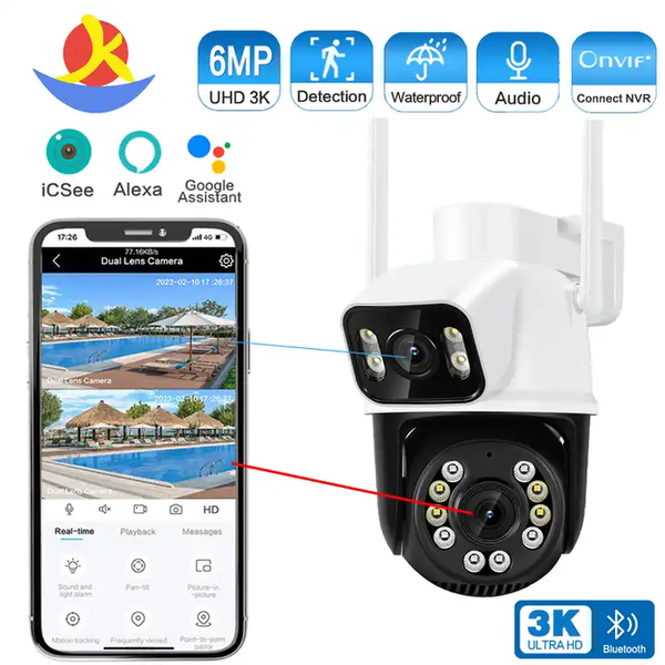 IP камера XM A6SB 3+3Mp БелЧор WiFi SD-Card двосторонній звук PTZ міні подвійне світло &mdash; фото