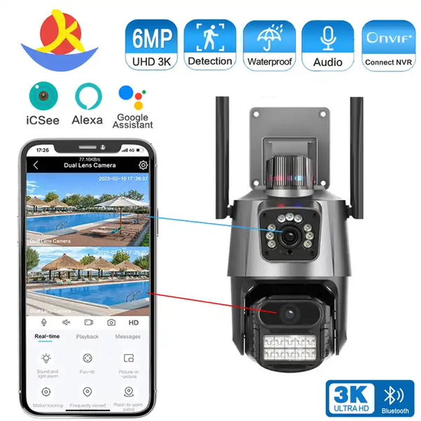 IP камера XM A6SB 6Mp СЕРАЯ WiFi SD-Card двусторонний звук PTZ мини двойной свет &mdash; фото