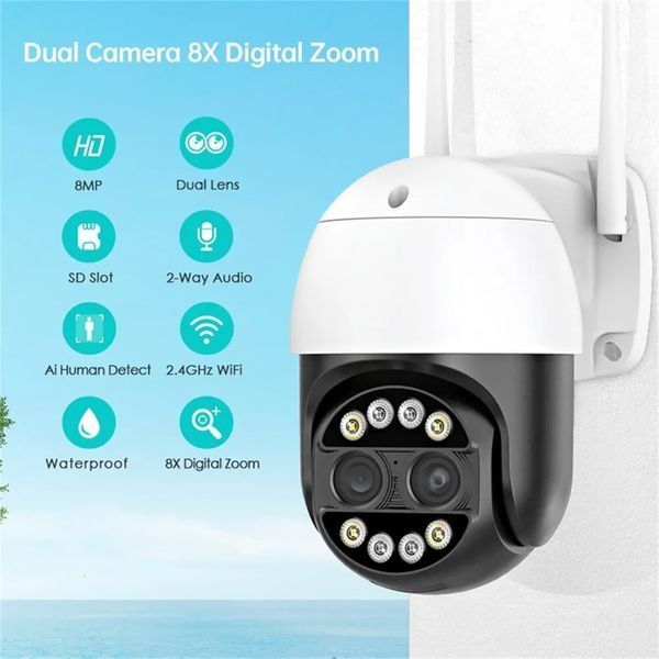 IP камера XM A20B2 2+2Mp Чорбел WiFi SD-Card двосторонній звук PTZ 3,6 міні подвійне світло &mdash; фото