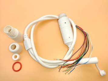 Кабель для IP камери вбудований PoE 7+2 pin (білий) &mdash; фото