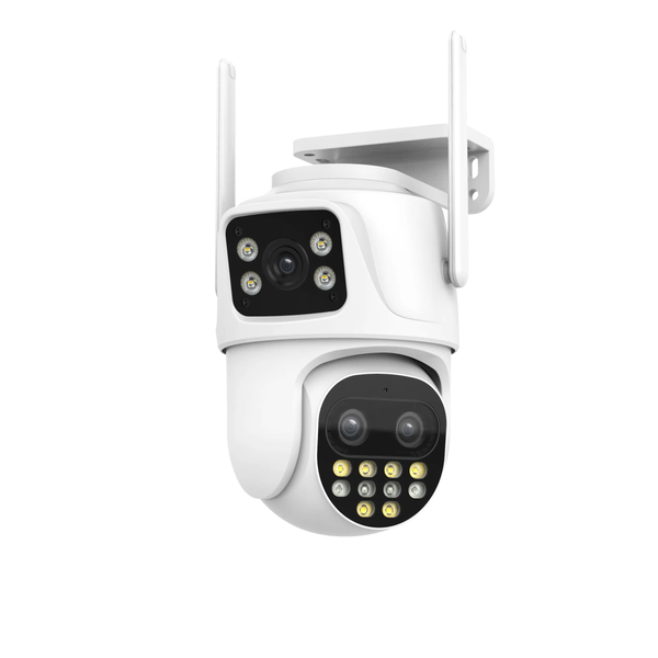 IP камера XM P9-W-F1,4 3+3+3Mp Белая WiFi SD-Card двусторонний звук PTZ мини двойной свет &mdash; фото