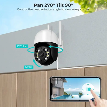 IP камера XM A8 5Mp Чорбел WiFi SD-Card двосторонній звук PTZ 3,6 міні подвійне світло &mdash; фото