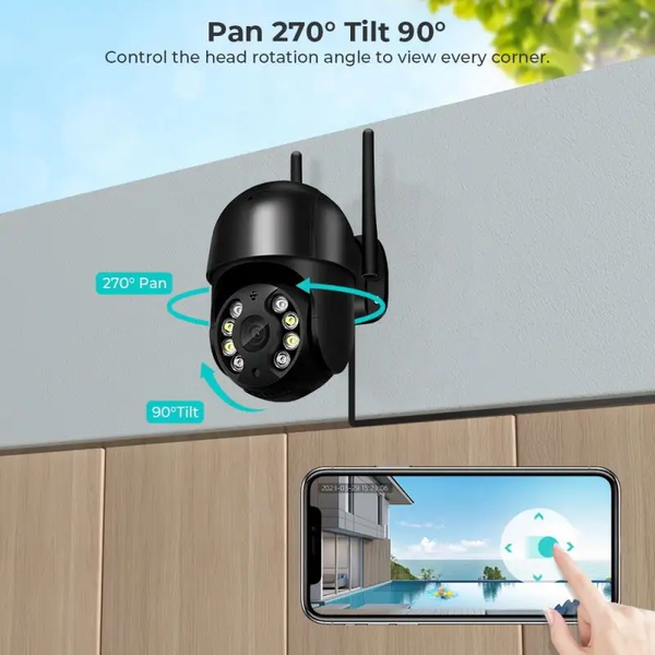 IP камера XM A8B2XM2 2Mp Чорна WiFi SD-Card двосторонній звук PTZ 3,6 міні подвійне світло &mdash; фото